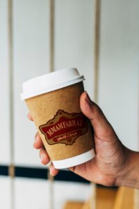 Mockup of a disposable coffee cup